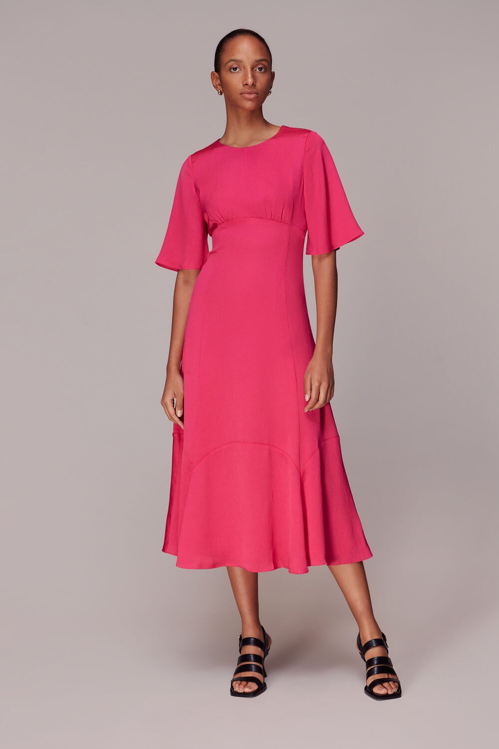 Pink Alana Satin Cut Out Dress